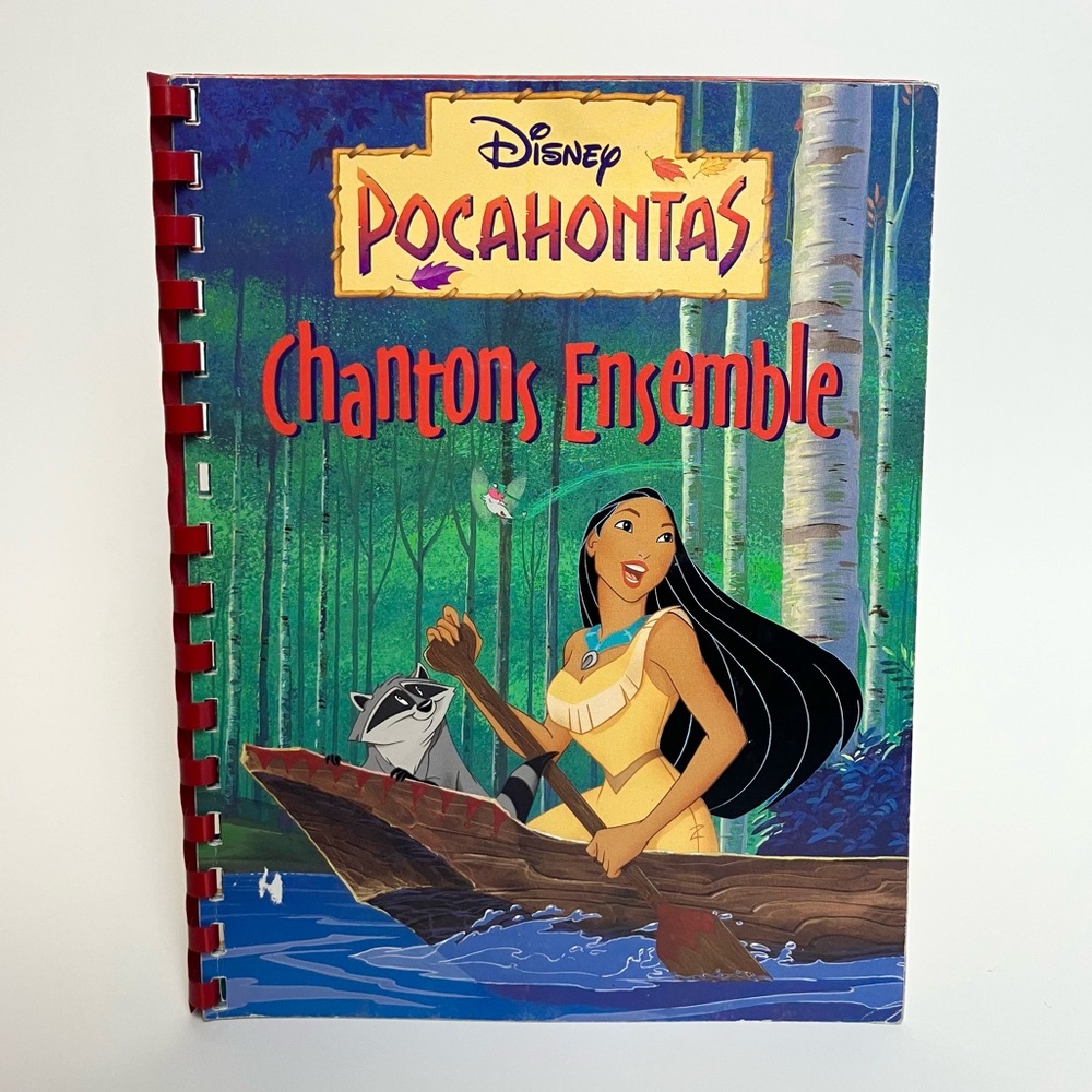 Rare Vintage Pocahontas Livre Français Chantons-Ensemble 1995 French Songbook
